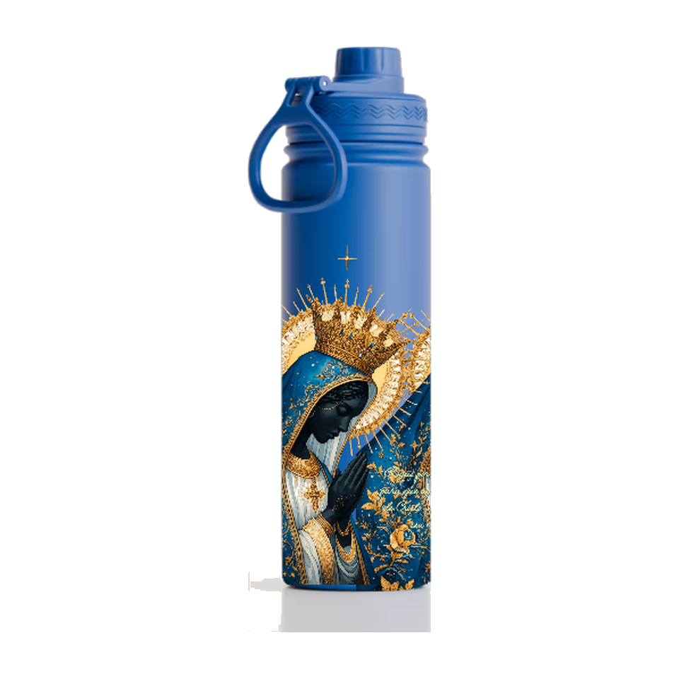 Garrafa Térmica Fresh Aparecida em Aquarela 650ml - Aço Inox